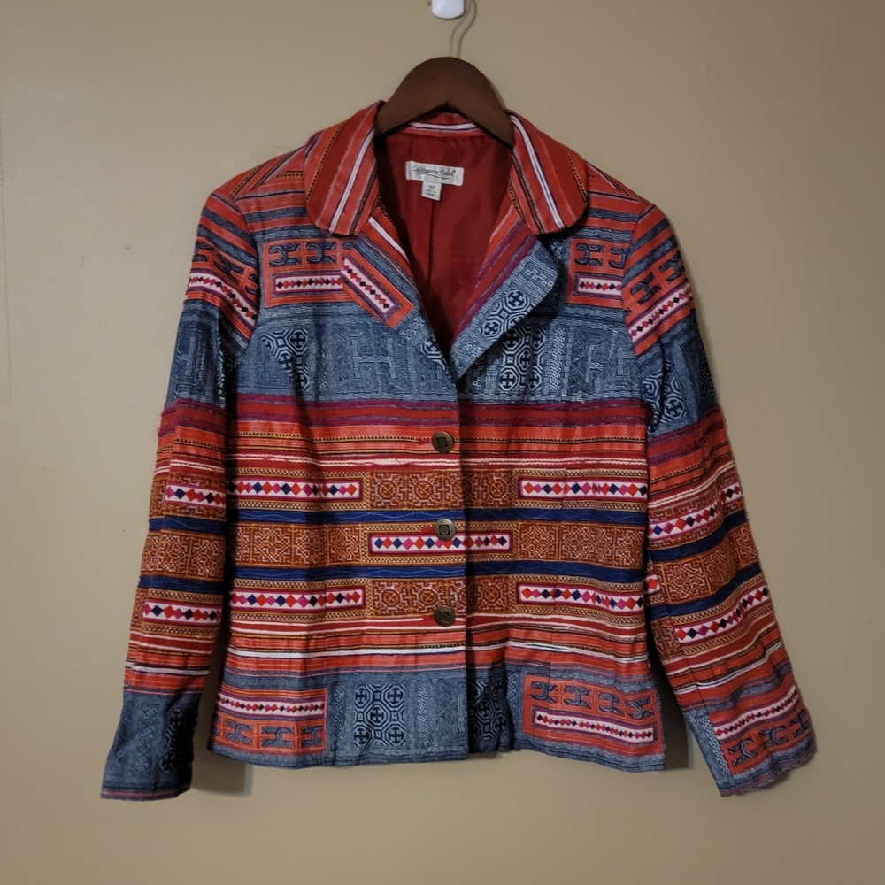 Women's Coldwater Creek Embroidered Blazer Size 14P